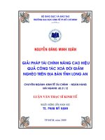 Các giải pháp tài chính nâng cao hiệu quả công tác xóa đói giảm nghèo trên địa bàn tỉnh Long An