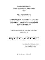 Giải pháp quản trị rủi ro tác nghiệp trong hoạt động ngân hàng bán lẻ tại Vietcombank