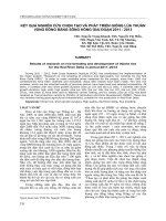 KẾT QUẢ NGHIÊN CỨU CHỌN TẠO VÀ PHÁT TRIỂN GIỐNG LÚA THUẦN VÙNG ĐỒNG BẰNG SÔNG HỒNG GIAI ĐOẠN 2011 - 2013