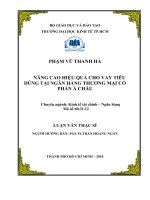 Nâng cao hiệu quả cho vay tiêu dùng tại Ngân hàng thương mại cổ phần Á Châu