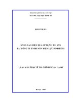luận văn nâng cao hiệu quả sử dụng tài sản tại công ty TNHH MTV điện lực ninh bình