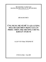 Ứng dụng hệ số bêta lượng hóa rủi ro biến động giá cổ phiếu trên thị trường chứng khoán TPHCM