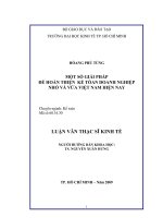 Một số giải pháp để hoàn thiện kế toán doanh nghiệp nhỏ và vừa Việt Nam hiện nay