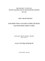 Giải pháp nâng cao chất lượng tín dụng tại Ngân hàng TMCP Á Châu (ACB)