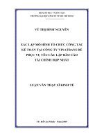 Xác lập mô hình tổ chức công tác kế toán tại công ty Vinatrans để phục vụ yêu cầu lập báo cáo tài chính hợp nhất