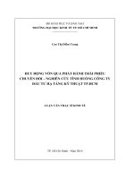 Huy động vốn qua phát hành trái phiếu chuyển đổi nghiên cứu tình huống công ty đầu tư hạ tầng kỹ thuật TPHCM