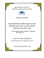 Giải pháp phát triển dịch vụ bao thanh toán tại các ngân hàng thương mại VN