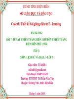 slide lịch sử và địa lí lớp 5 -bài 7 từ sau chiến thắng biên giới đến chiến thắng ĐBP 1954 _Th T.V Thọ