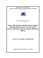 Hạn chế rủi ro trong hoạt động thanh toán quốc tế tại ngân hàng TMCP Phương Đông