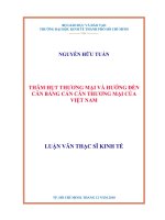 Thâm hụt thương mại và hướng đến cân bằng cán cân thương mại của Việt Nam  Luận văn thạc sĩ