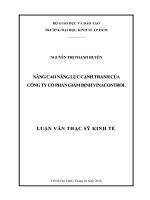 Nâng cao năng lực cạnh tranh của công ty cổ phần giám định VINACONTROL