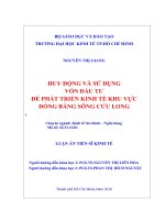 Huy động và sử dụng vốn đầu tư để phát triển kinh tế khu vực đồng bằng sông Cửu Long