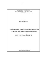 Tỷ giá hối đoái thực và cán cân thương mại trường hơp nghiên cứu của Việt Nam