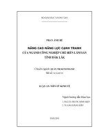 Nâng cao năng lực cạnh tranh của ngành công nghiệp chế biến lâm sản tỉnh Đăk Lăk