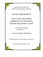 Tăng cường hoạt động marketing tại ngân hàng thương mại cổ phần Á Châu