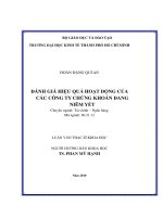 Đánh giá hiệu quả hoạt động của các công ty chứng khoán đang niêm yết