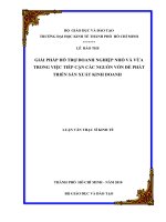 Giải pháp hỗ trợ doanh nghiệp nhỏ và vừa trong việc tiếp cận các nguồn vốn để phát triển sản xuất kinh doanh