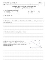 BÀI KT ĐỊNH KÌ LẦN III MÔN TOÁN Trường Số 2 Đập Đá