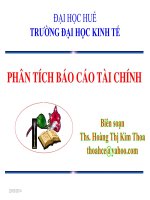 ĐHKT HUẾ-PHÂN TÍCH BÁO CÁO TÀI CHÍNH