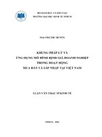 Khung pháp lý và ứng dụng mô hình định giá doanh nghiệp trong hoạt động mua bán và sáp nhập tại Việt Nam