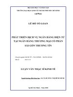 Phát triển dịch vụ ngân hàng điện tử tại ngân hàng thương mại cổ phần Sài Gòn Thương tín  Luận văn thạc sĩ