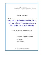 BÁO CÁO THỰC TẬP- DUY TRÌ VÀ PHÁT TRIỂN NGUỒN NHÂN LỰC TẠI CÔNG TY TNHH TIN HỌC ANH -VIỆT THỰC TRẠNG VÀ GIẢI PHÁP
