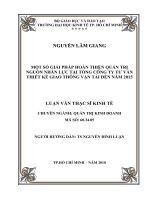 Một số giải pháp hoàn thiện quản trị nguồn nhân lực tại tổng công ty tư vấn thiết kế giao thông vận tải đến năm 2015