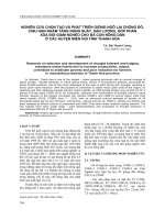 NGHIÊN CỨU CHỌN TẠO VÀ PHÁT TRIỂN GIỐNG NGÔ LAI CHỐNG ĐỔ, CHỊU HẠN NHẰM TĂNG NĂNG SUẤT, SẢN LƯỢNG, GÓP PHẦN XÓA ĐÓI GIẢM NGHÈO CHO BÀ CON NÔNG DÂN Ở CÁC HUYỆN MIỀN NÚI TỈNH THANH HÓA