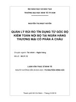 Quản lý rủi ro tín dụng từ góc độ kiểm toán nội bộ tại ngân hàng thương mại cổ phần Á Châu