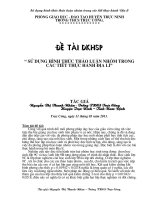 ĐỀ TÀI NCKHSPUD  MÔN ĐỊA LÝ- 2011