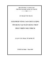 Giải pháp nâng cao chất lượng tín dụng tại Ngân hàng TMCP phát triển nhà TP.HCM