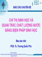 báo cáo chuyên đề chỉ thị sinh học và quan trắc chất lượng nước bằng biện pháp sinh học