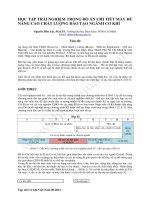 HỌC tập TRẢI NGHIỆM TRONG đồ án CHI TIẾT máy để NÂNG CAO CHẤT LỰỢNG đào tạo NGÀNH cơ KHÍ