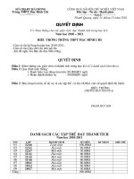 Quyết định khen thưởng CBGV