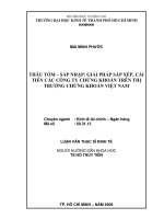 Thâu tóm - sáp nhập  giải pháp sắp xếp, cải tiến các công ty chứng khoán trên thị trường chứng khoán Việt Nam