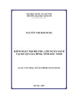 kiểm soát nội bộ thu, chi ngân sách tại huyện gia bình, tỉnh bắc ninh