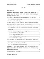 Một số giải pháp nhằm nâng cao hiệu quả sử dụng vốn lưu động tại Công ty TNHH Sản Xuất và Thương Mại điện cơ Hoàng Mai