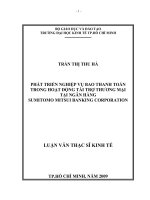Phát triển nghiệp vụ bao thanh toán trong hoạt động tài trợ thương mại tại ngân hàng Sumitomo Mitsui Banking corporation