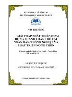 Giải pháp phát triển hoạt động thanh toán thẻ tại ngân hàng nông nghiệp và phát triển nông thôn Việt Nam