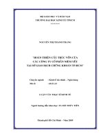 Hoàn thiện cấu trúc vốn của các công ty cổ phần niêm yết tại sở giao dịch chứng khoán TPHCM