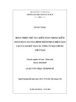 Hoàn thiện thủ tục kiểm soát trong kiểm toán báo cáo tài chính hằm phát hiện gian lận và sai sót tại các công ty đại chúng Việt Nam