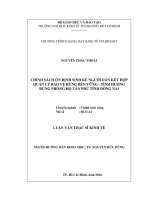 Chính sách ổn định sinh kế người dân kết hợp quản lý bảo vệ rừng bền vững - tình huống rừng phòng hộ Tân Phú tỉnh Đồng Nai