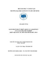 Giải pháp phát triển dịch vụ Logistics của các doanh nghiệp trên địa bàn TPHCM đến 2015