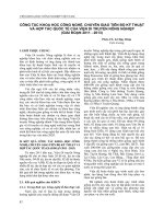 CÔNG TÁC KHOA HỌC CÔNG NGHỆ, CHUYỂN GIAO TIẾN BỘ KỸ THUẬT VÀ HỢP TÁC QUỐC TẾ CỦA VIỆN DI TRUYỀN NÔNG NGHIỆP (GIAI ĐOẠN 2011 - 2013)