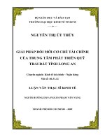 Giải pháp đổi mới cơ chế tài chính của trung tâm phát triển quỹ đất tỉnh Long An