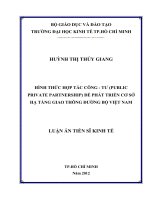 Hình thức hợp tác công - tư (Public private partnership) để phát triển cơ sở hạ tầng giao thông đường bộ Việt Nam