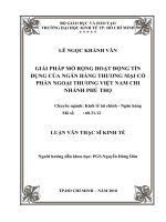 Giải pháp mở rộng hoạt động tín dụng của ngân hàng TMCP ngoại Thương Việt Nam chi nhánh Phú Thọ  Luận văn thạc sĩ