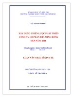Xây dựng chiến lược phát triển công ty cổ phần trà Minh rồng đến năm 2015