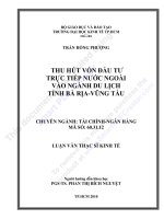 Thu hút vốn đẩu tư trực tiếp nước ngoài vào ngành du lịch Tỉnh Bà Rịa - Vũng Tàu