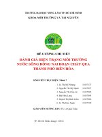 Đánh giá hiện trạng môi trường nước sông đồng nai đoạn chảy qua thành phố biên hòa